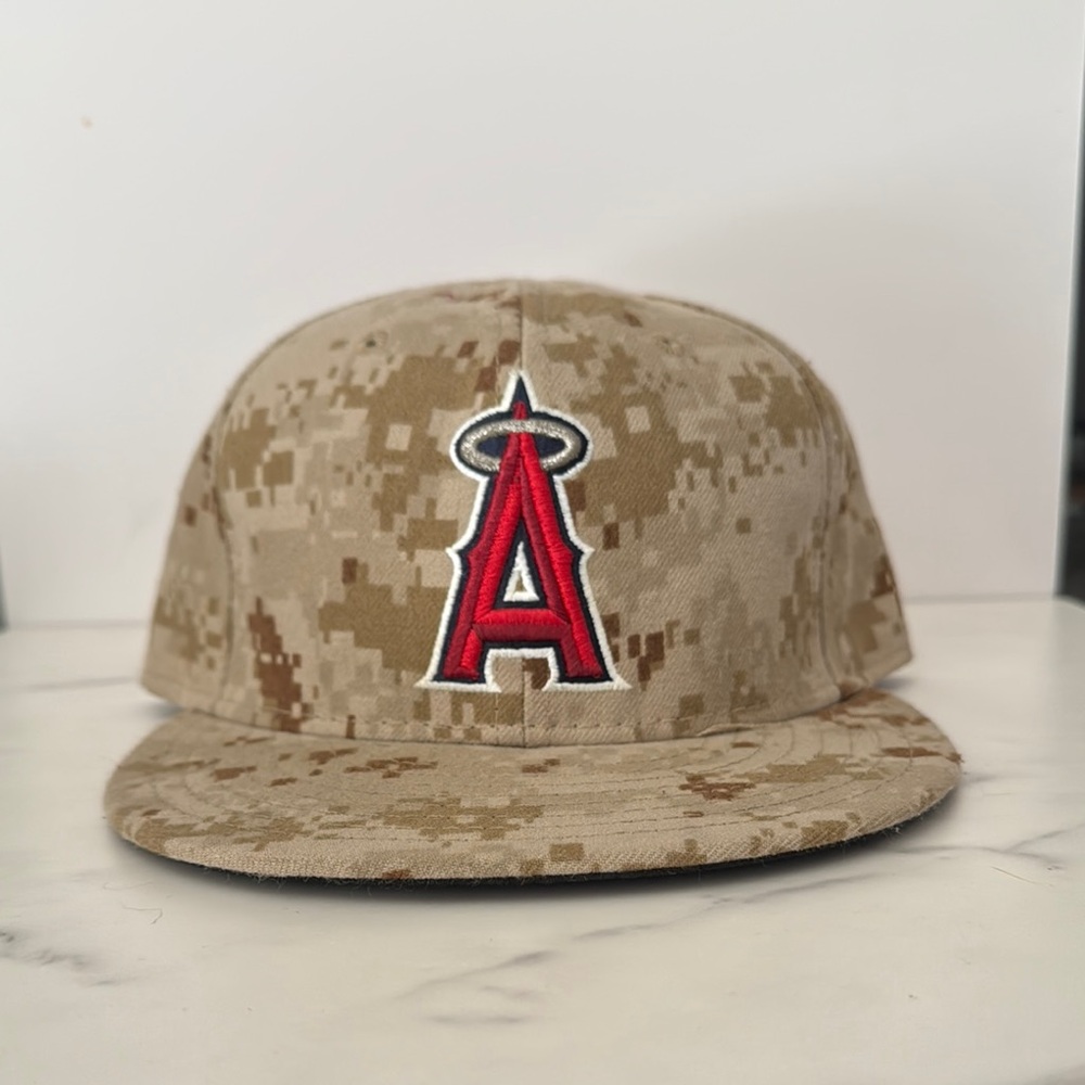 Camo Baseball Cap with Angels Logo